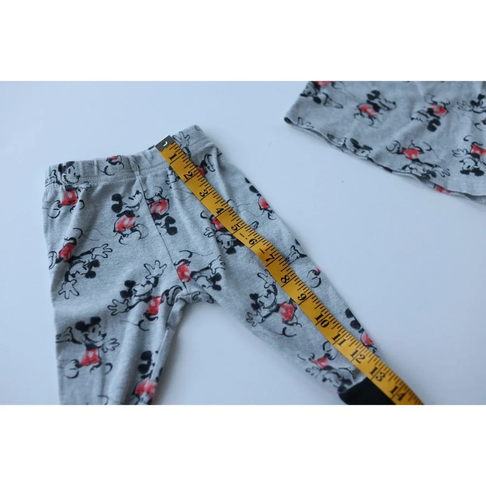 Kids Disney Mickey Mouse Pajama Set Long Sleeve‎ Pants Gray 18M